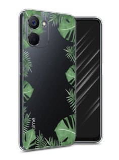 Чехол Awog на Realme V20 "Листья папоротника рамка"