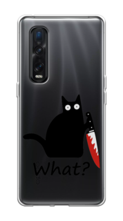 Чехол на Oppo Find X2 Pro "Котик с ножом" Case Place