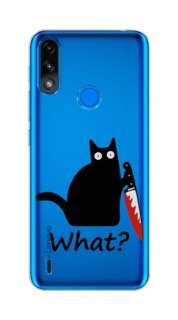 Чехол на Lenovo K13/Motorola Moto E7 Power "Котик с ножом" Case Place