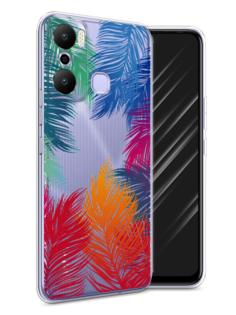 Чехол Awog на Infinix Hot 20 Play "Рамка из перьев"