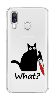Чехол на Samsung Galaxy A40 "Котик с ножом" Case Place
