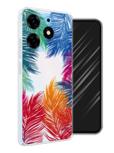 Чехол Awog на Tecno Spark 10 Pro "Рамка из перьев"