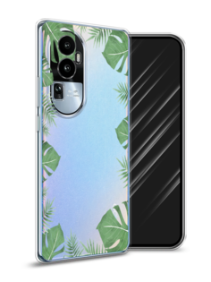 Чехол Awog на Oppo Reno 10 "Листья папоротника рамка"