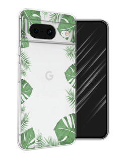 Чехол Awog на Google Pixel 8 "Листья папоротника рамка"