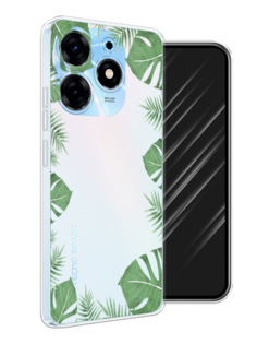 Чехол Awog на Tecno Spark 10 Pro "Листья папоротника рамка"