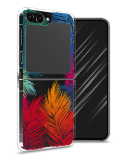 Чехол Awog на Samsung Galaxy Z Flip 5 "Рамка из перьев"