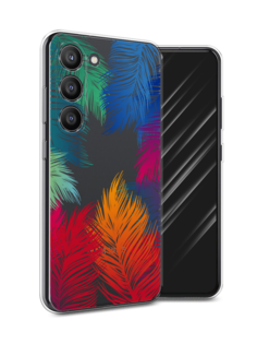 Чехол Awog на Samsung Galaxy S23 5G "Рамка из перьев"