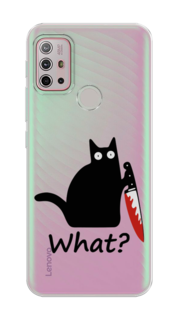 Чехол на Lenovo K13 Note/Motorola Moto G10/G20/G30 "Котик с ножом" Case Place