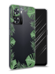Чехол Awog на Oppo A77s 4G "Листья папоротника рамка"