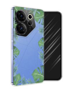 Чехол Awog на Tecno Camon 20 Premier "Листья папоротника рамка"