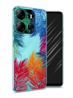 Чехол Awog на Tecno Phantom X2"Рамка из перьев"