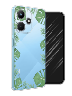 Чехол Awog на Infinix Hot 30i "Листья папоротника рамка"