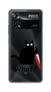 Чехол на Xiaomi Poco X4 Pro 5G "Котик с ножом" Case Place