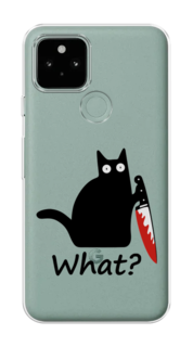 Чехол на Google Pixel 5A "Котик с ножом" Case Place