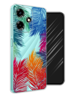 Чехол Awog на Infinix Hot 30 "Рамка из перьев"