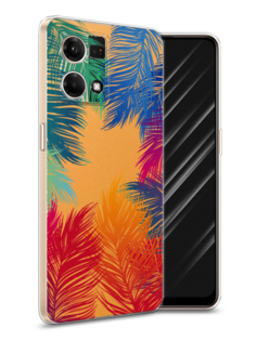 Чехол Awog на Oppo Reno 8 4G "Рамка из перьев"