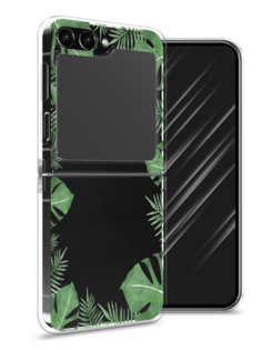 Чехол Awog на Samsung Galaxy Z Flip 5 "Листья папоротника рамка"