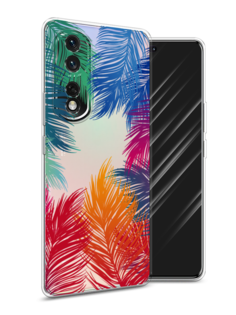 Чехол Awog на Honor 80 Pro "Рамка из перьев"