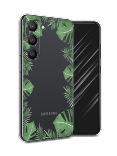 Чехол Awog на Samsung Galaxy S23 5G "Листья папоротника рамка"