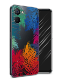 Чехол Awog на Realme V20 "Рамка из перьев"