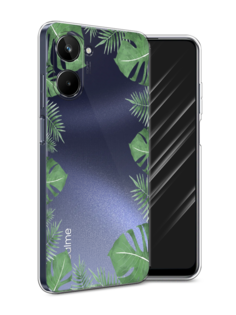 Чехол Awog на Realme 10 5G "Листья папоротника рамка"