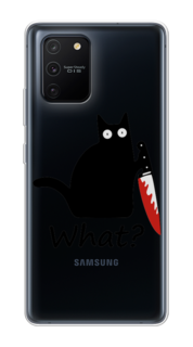 Чехол на Samsung Galaxy A91 "Котик с ножом" Case Place