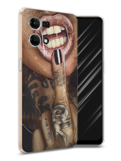Чехол Awog на Oppo Reno 8 4G "Девушка с татуировками"