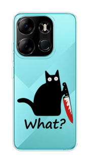 Чехол на Tecno Spark Go 2023/Infinix Smart 7 "Котик с ножом" Case Place