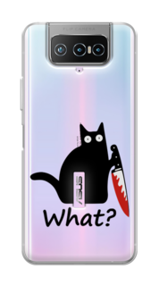 Чехол на Asus Zenfone 7 "Котик с ножом" Case Place
