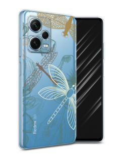 Чехол Awog для Xiaomi Redmi Note 12 Pro Plus "Тени стрекоз"