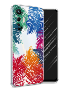 Чехол Awog на Infinix Hot 20S "Рамка из перьев"