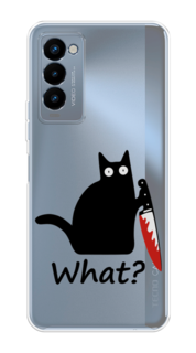 Чехол на Tecno Camon 18P "Котик с ножом" Case Place