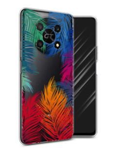 Чехол Awog на Honor X40 GT "Рамка из перьев"