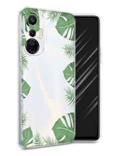 Чехол Awog на Infinix Hot 20S "Листья папоротника рамка"