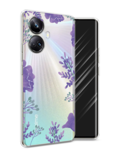 Чехол Awog на Realme 10 Pro+ "Сиреневая цветочная рамка"