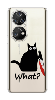 Чехол на Huawei P50 Pro "Котик с ножом" Case Place