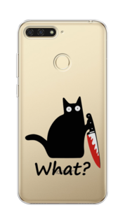 Чехол на Honor 7C "Котик с ножом" Case Place