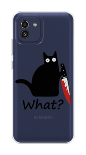 Чехол на Samsung Galaxy A03 "Котик с ножом" Case Place