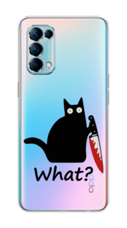 Чехол на Oppo Reno 5 "Котик с ножом" Case Place