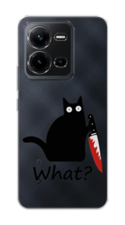 Чехол на Vivo V25 "Котик с ножом" Case Place