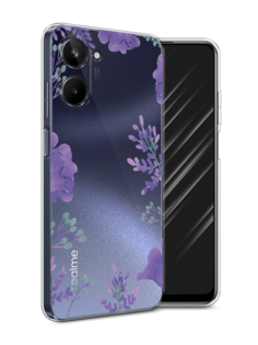 Чехол Awog на Realme 10 4G "Сиреневая цветочная рамка"