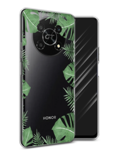 Чехол Awog на Honor X40 GT "Листья папоротника рамка"