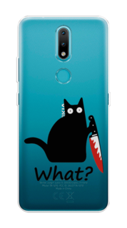 Чехол на Nokia 2.4 "Котик с ножом" Case Place