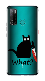 Чехол на Tecno Pouvoir 4 "Котик с ножом" Case Place