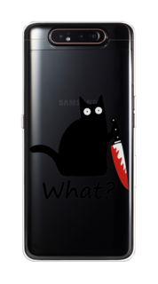 Чехол на Samsung Galaxy A80 "Котик с ножом" Case Place