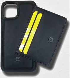 Кожаный чехол для iPhone 12 Pro с кожаным магнитом и тонким кошельком, Черный CSW-12P-SYH Elae