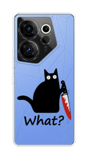 Чехол на Tecno Camon 20 Premier "Котик с ножом" Case Place