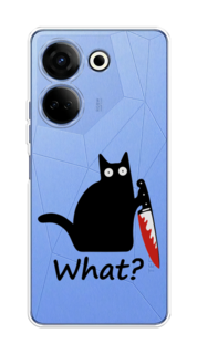 Чехол на Tecno Camon 20 "Котик с ножом" Case Place