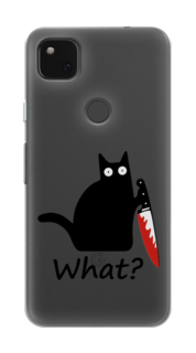 Чехол на Google Pixel 4A "Котик с ножом" Case Place