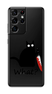 Чехол на Samsung Galaxy S21 Ultra "Котик с ножом" Case Place